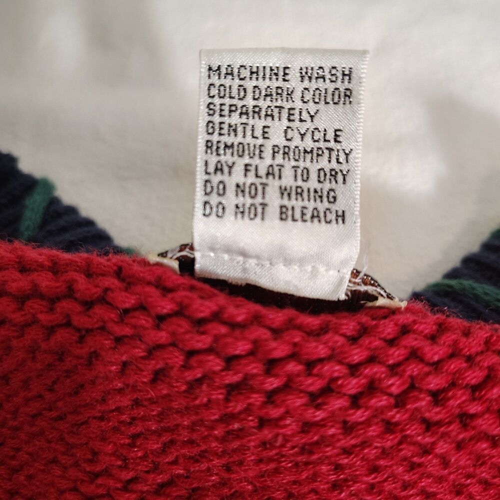 Vintage Southwestern Sweater Vest L Red Aztec Geometric Tribal Knit Button - Picture 7 of 7